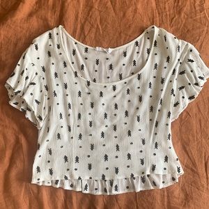 Flouncy and flattering white and black blouse